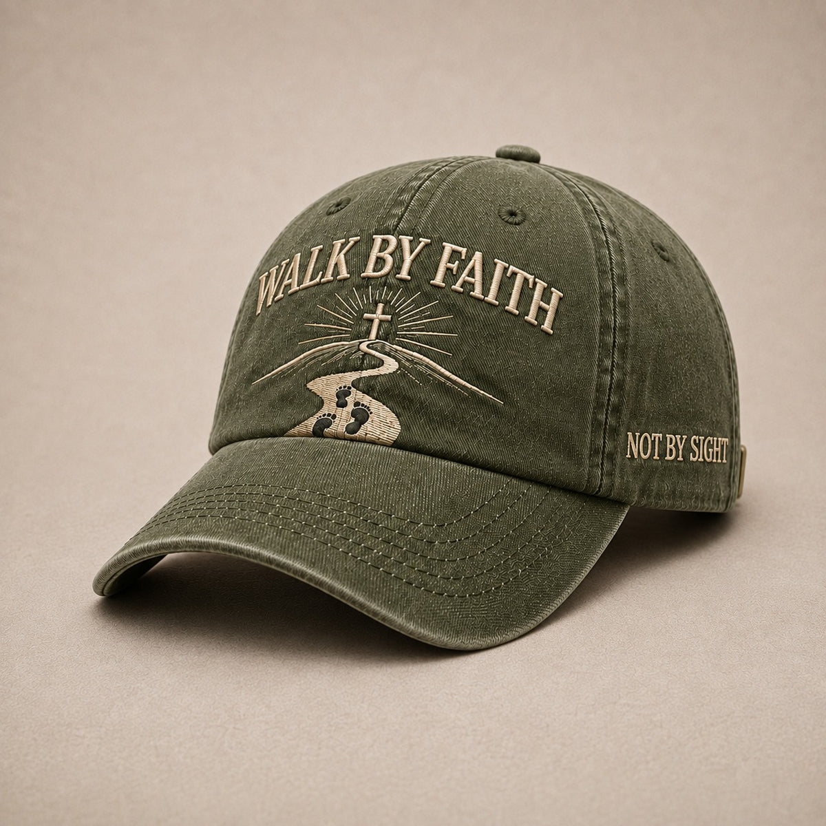 WALK BY FAITH Vintage Christian Embroidered Cap