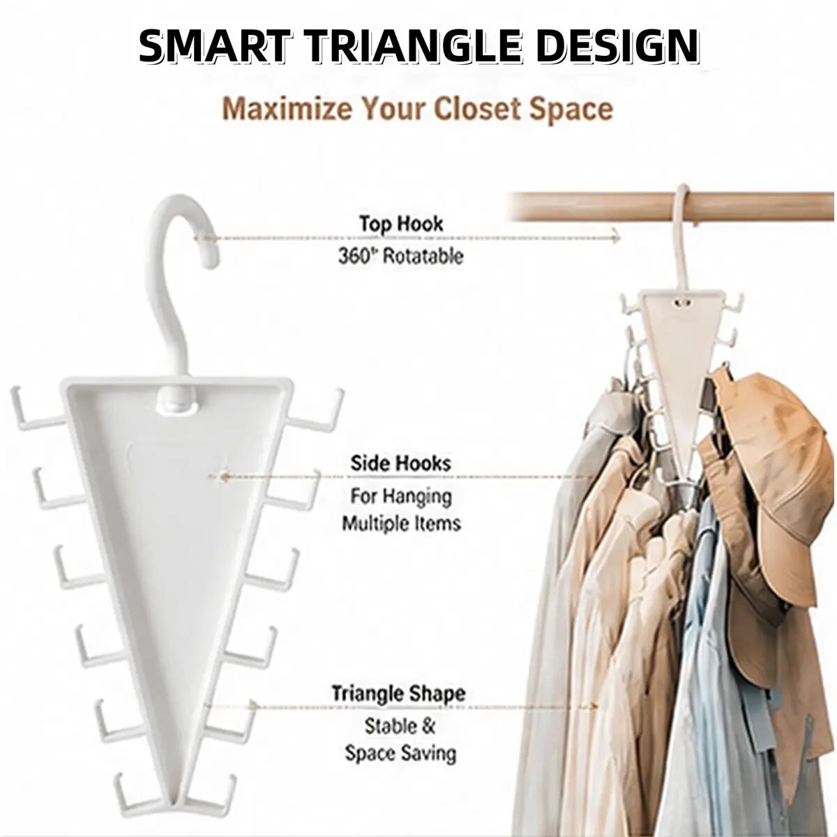 [BUY 1 GET 1 FREE] 360° Rotating V-Shaped Closet Organizer