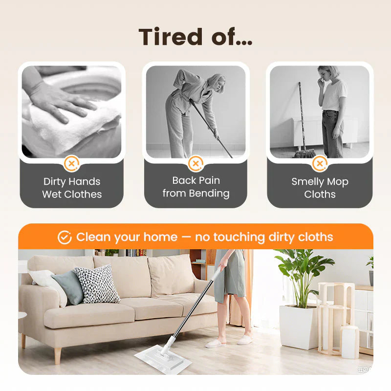 🧹 Easy-Clean Auto Clamp Disposable Dust Mop