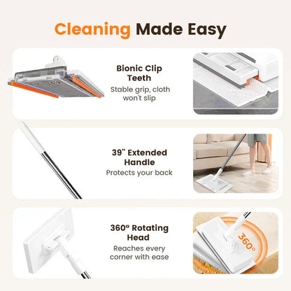 🧹 Easy-Clean Auto Clamp Disposable Dust Mop