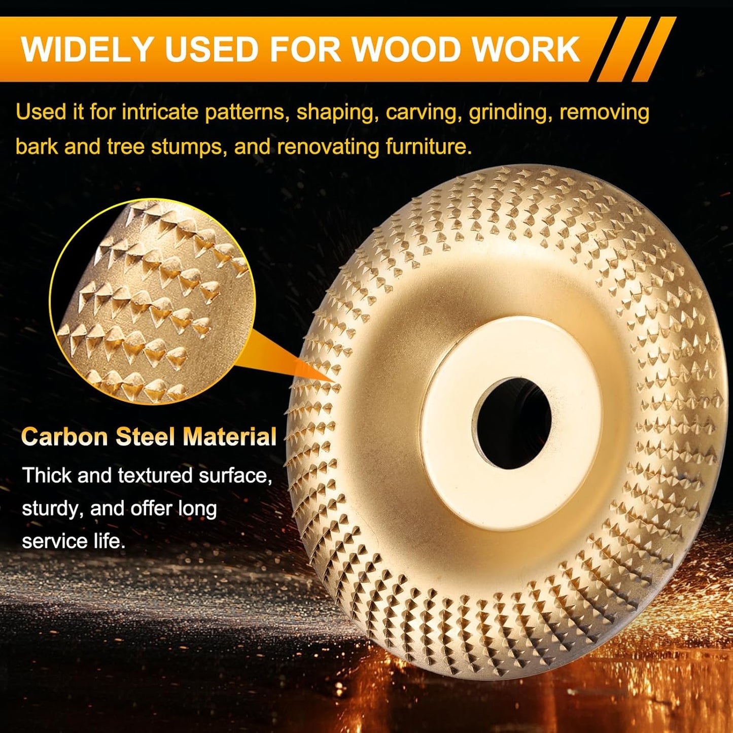 3PCS Wood Carving Disc Set, 4 Inch Wood Cutting Discs for Angle Grinder