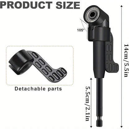 Complete Tool Kit Set: 3 Rotatable Socket Adapters + 2 Angle Drill Adapters + 90° Bevel Bit