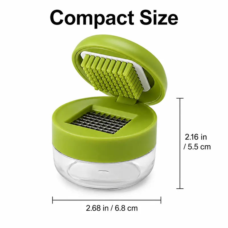 ❄️Summer Fresh 50% Off!✨Mini Garlic Press with Container – Compact Manual Garlic Chopper for Garlic, Ginger, Shallot & Chili