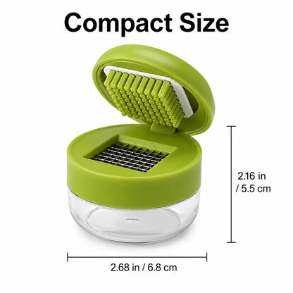 ❄️Summer Fresh 50% Off!✨Mini Garlic Press with Container – Compact Manual Garlic Chopper for Garlic, Ginger, Shallot & Chili