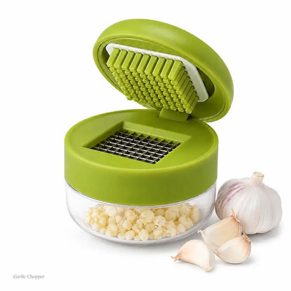 ❄️Summer Fresh 50% Off!✨Mini Garlic Press with Container – Compact Manual Garlic Chopper for Garlic, Ginger, Shallot & Chili